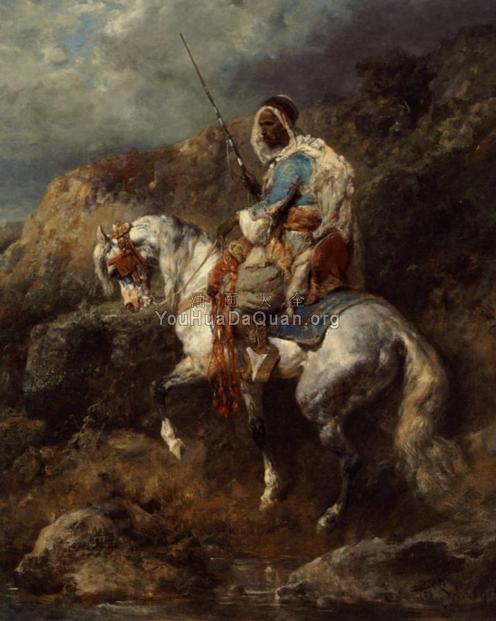 Arabischer Reiter an einter Tranke - 阿道夫·施赖尔